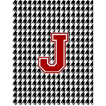 Carolines Treasures 11 x 15 in. Houndstooth Black J Monogram Initial Garden Size Flag CJ1021-J-GF